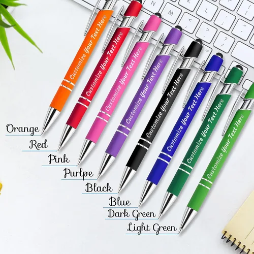 Vista 3 de 12 bolígrafos personalizados a granel, bolígrafos personalizados con grabado personalizado con nombre o texto, regalo ideal de aniversario