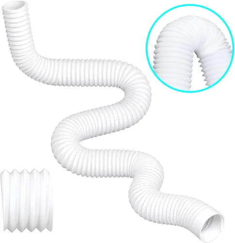 Vista 10 de Paquete de 2 extensiones flexibles de bajante de canalón, conector extensor de bajante de drenaje 21"-68", tornillos incluidos, blanco