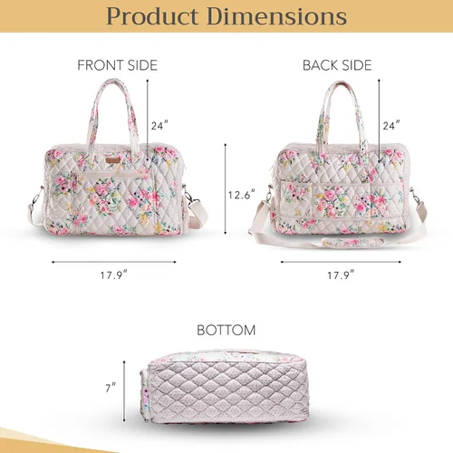 Vista 5 de Maison d' Hermine Bolsas de fin de semana para mujer, de algodón, acolchadas, para equipaje nocturno, bolsa de fin de semana para hombres, regalos