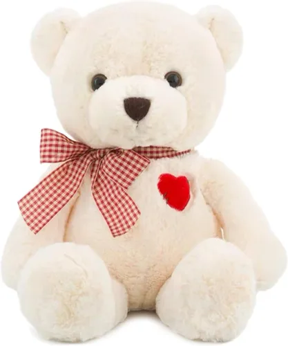 Vista 10 de Oso de Peluche Pequeño de 11.4" con Corazón Lindo Oso de Peluche Marrón Animales de Peluche Suave Oso de Peluche Juguetes de Peluche Regalos
