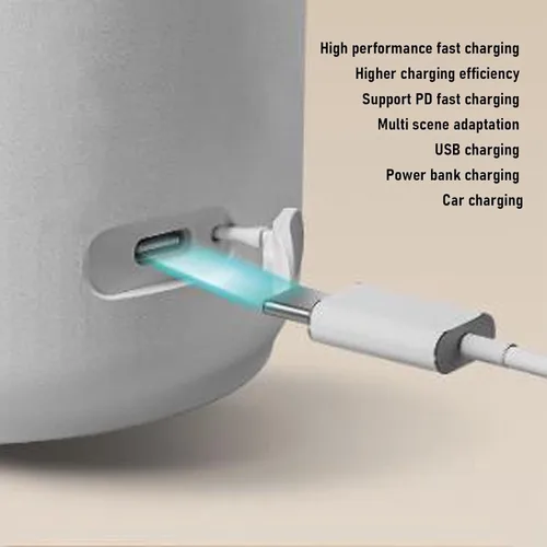 Vista 6 de Hervidor eléctrico de viaje, 16.9 fl oz, IPX6, inalámbrico, mini hervidor eléctrico portátil para agua hirviendo caliente, acero inoxidable 316