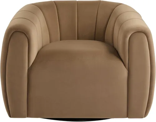 Vista 5 de Christopher Knight Home Monroe Silla giratoria de terciopelo para club, sillón con rotación de 360 grados, sofá giratorio de barril tapizado