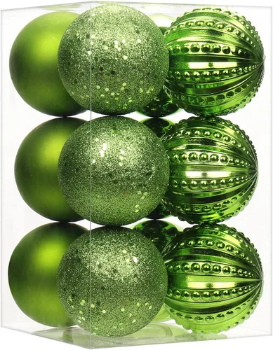 Vista 29 de Adornos de bolas de Navidad negras de 2.36 pulgadas, 25 piezas inastillables, set de adornos de Navidad, bolas de Halloween, adorno negro para árbol