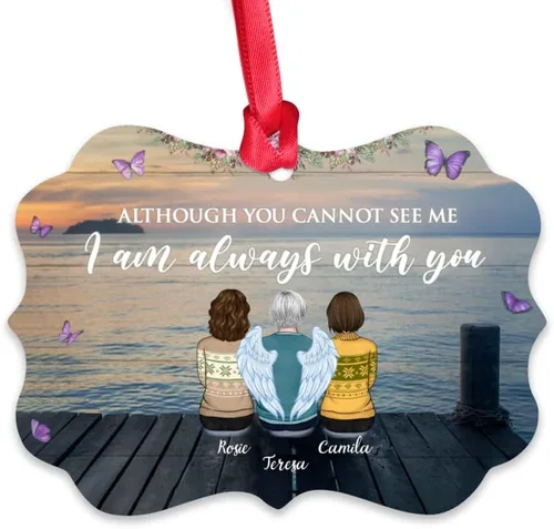 Vista 26 de Gossby Adorno conmemorativo de Navidad personalizado – Pérdida de padre estoy siempre contigo (padre, hija) personalizado para decoración de árbol