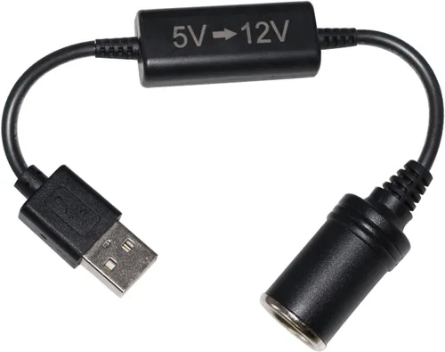 Vista 7 de Convertidor de voltaje elevador de 5 V a 12 V, USB A macho de 1 pie a encendedor de cigarrillos hembra cable de aumento de enchufe hembra