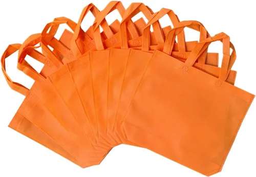 Vista 8 de 10 bolsas reutilizables de viaje para llevar de compras, bolsas de comestibles coloridas Tela no tejida con asas para cocina y comedor Surtido