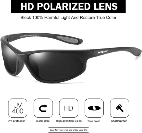 Vista 3 de Gafas de sol deportivas polarizadas para hombres, ciclismo, conducción, pesca, protección UV400