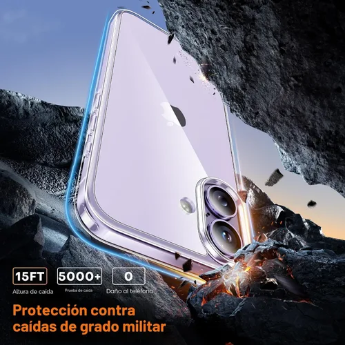Vista 4 de TAURI Funda para iPhone 17, antiamarilleamiento con protector de pantalla, protección de grado militar, a prueba de golpes, delgada para iPhone 17