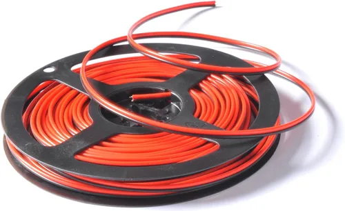 Vista 2 de 32,8 pies/10 m 2 pines 20 AWG Cable de extensión eléctrica de 2 conductores, línea de cable de conexión engarzado, rojo y negro, para cinta de LED