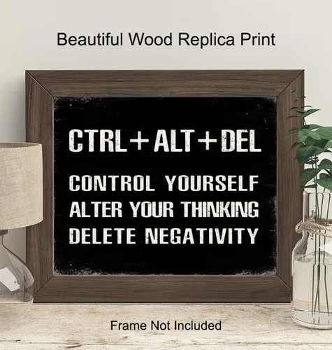 Vista 2 de Arte de pared motivacional inspirador y decoración – Póster de citas positivas para emprendedores de 8 x 10 pulgadas – Oficina en casa – Decoración