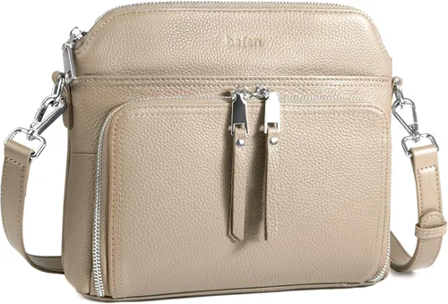Vista 12 de befen - Bolsos cruzados de cuero genuino para mujer, bolso pequeño cruzado para el hombro con billetera RFID incorporada