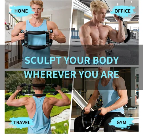 Vista 7 de Twister - Entrenador de brazo de 40 a 90 libras, equipo de entrenamiento de pecho portátil ajustable para hombres y mujeres, entrenamiento de fuerza