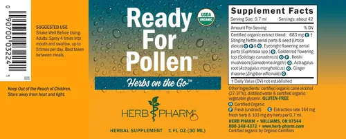 Vista 6 de Herb Pharm Herbs on The Go Spray portátil: certificado orgánico listo para el polen, 1 onza