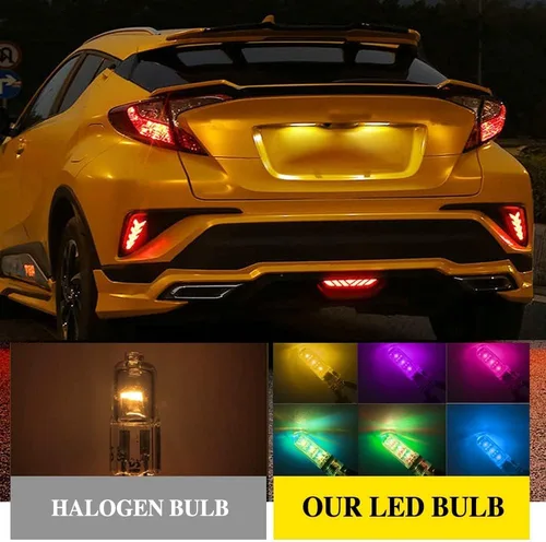 Vista 6 de Bombilla LED T10 RGB para Automóvil Luz de Ancho con Control Remoto W5W 194 168 2825 Luz Estroboscópica 16 Colores 5050 Cuña de Repuesto para Mapa