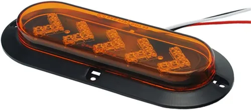 Vista 4 de 2 luces traseras para remolque, flecha secuencial, parada de freno, luces LED de circulación diurna, 25 LED, 6 pulgadas, ovaladas, luz de señal