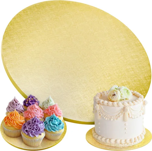 Vista 15 de Tablas para Pasteles - Paquete de 4, 12 pulgadas, Azul - Bases Redondas Reutilizables para Pasteles para Postres Espectaculares - Bases de Cartón