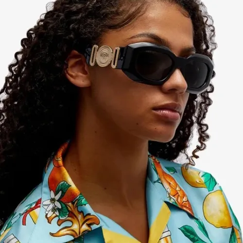 Vista 2 de Gafas de sol de marco cuadrado grueso para mujer, gafas de sol irregulares de moda vintage