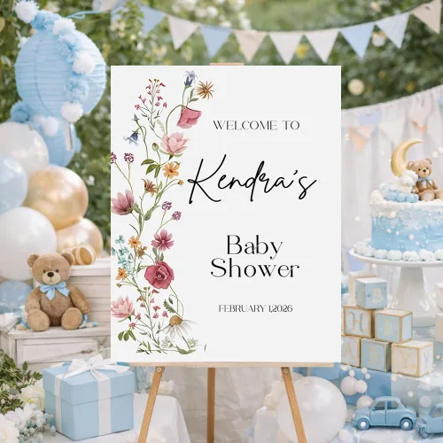 Vista 3 de Letrero de bienvenida personalizado para baby shower, letrero de bienvenida para baby shower con osito de peluche, póster personalizado de osito