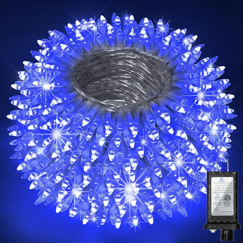 Vista 20 de Paquete de 2 Total 200 Pies 600 Luces LED de Navidad en Cadena, Luces de Árbol de Hadas Blanco Frío Conectables, 8 Modos y Temporizador Luces