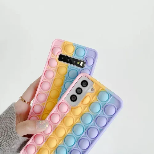 Vista 3 de Funda de teléfono para Samsung Galaxy Note 9 10 20 S9 10 20 21 Ultra Push Sensory Bubble Silicone Soft Shell Protector Roedor Pioneer Phone