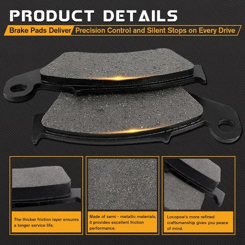 Vista 4 de LOCOPOW Pastillas de freno delanteras y traseras para Honda XR650L CR125 CR250 XR250 XR650 XR400 Suzuki DRZ400 RM125 Yamaha YZ125 YZ250 WR250