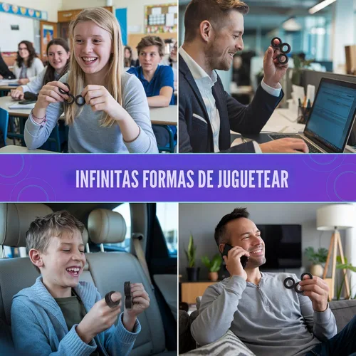 Vista 2 de BunMo Anillos magnéticos negros – Imanes mejorados de grado N45, sin BPA, compacto y silencioso juguete para ansiedad para adultos y adolescentes