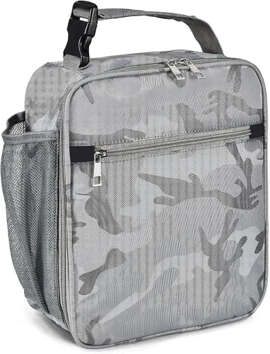 Vista 16 de Lonchera aislada, a prueba de fugas, portátil, para mujeres, hombres, niños y niñas, bolsa enfriadora de gran capacidad con asa y bolsillo para Negro