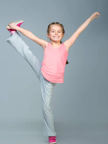 Vista 7 de Camiseta sin mangas de 4 piezas para niñas, con espalda cruzada, para gimnasia y danza