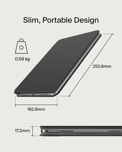 Vista 7 de Funda de teclado Belkin Pro con soporte magnético, teclado Bluetooth retroiluminado, controles multi-gestuales, compatibilidad de almacenamiento