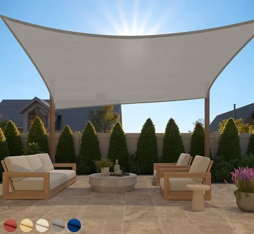 Vista 27 de GORILLA GRIP - Toldo parasol resistente, protección UV, resistente a la decoloración, desgarros y óxido, rectangular, con bordes curvos que bloquean