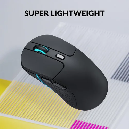 Vista 4 de Keychron M3 - Ratón inalámbrico, sensor PAW3395 con botón macro programable de 26,000 DPI, soporta 2.4 GHz/Bluetooth 5.1, diseño ergonómico
