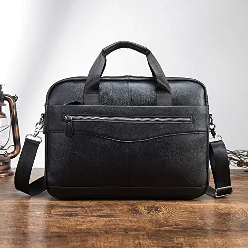 Vista 4 de Genuine Leather Sling Bag for Men Small Shoulder Messenger Pack for Outdoor Travel Business with Gift Box