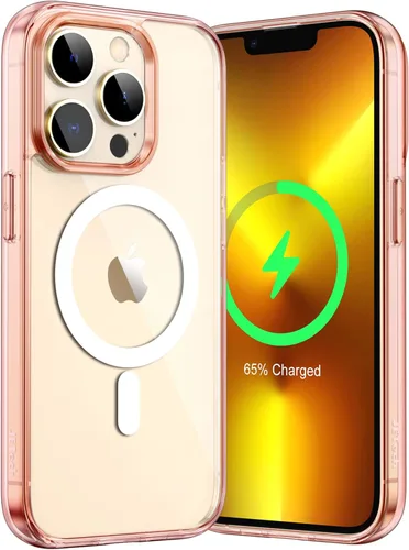 Vista 11 de JETech Funda magnética para iPhone 13 de 6.1 pulgadas, compatible con carga inalámbrica MagSafe, a prueba de golpes, parte trasera transparente