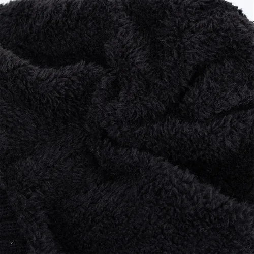 Vista 5 de BCDlily Gorro térmico para hombres y mujeres, gorro de invierno con forro polar, gorro casual de punto con calavera
