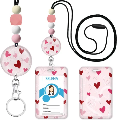 Vista 21 de Cordones para Profesores de Concienciación sobre el Autismo para Tarjetas de Identificación y Llaves, Lindo Cordón de Silicona con Cuentas Separable