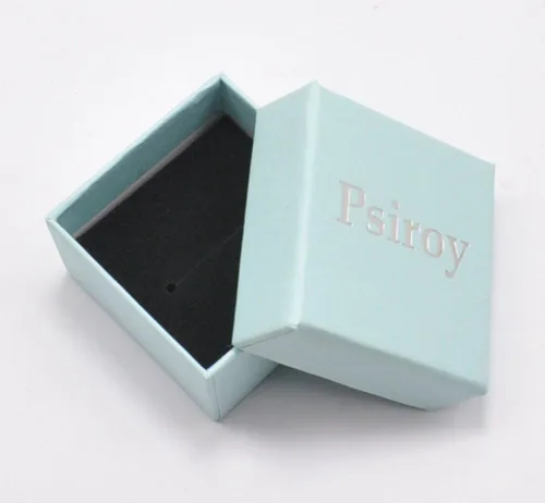 Vista 6 de Psiroy Anillo de plata de ley 925 con topacio azul y hojas