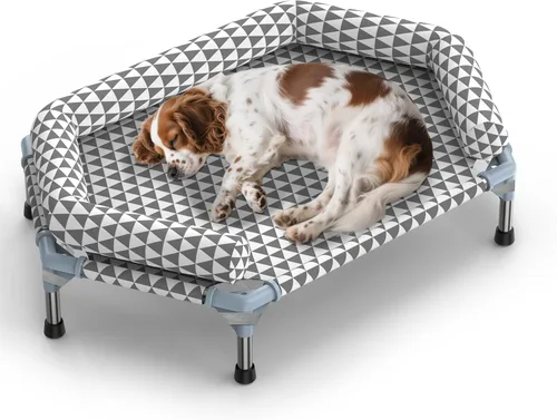 Vista 15 de Kuntrust Cama Elevada para Perros de Exterior Actualizada Catre para Mascotas Elevado Cama Refrescante para Cachorros Cama Elevada para Perros