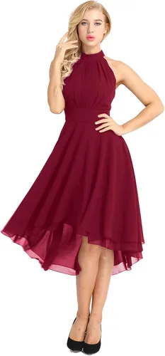 Vista 3 de Winying - Vestido de gasa asimétrico para mujer