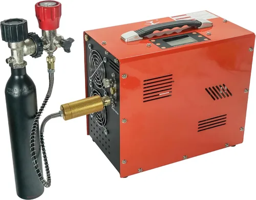 Vista 8 de TUXING Compresor de aire Pcp de 4500 Psi/30Mpa, pantalla LCD digital de presión fija, motor potente de 350 W, alimentado por automóvil 12 V CC