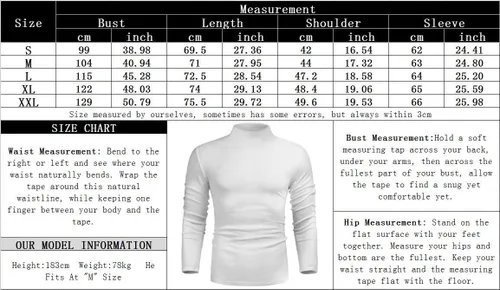 Vista 6 de Poriff - Suéter de cuello alto para hombre, ajustado, ligero, básico, sin botones, de manga larga, de estilo informal
