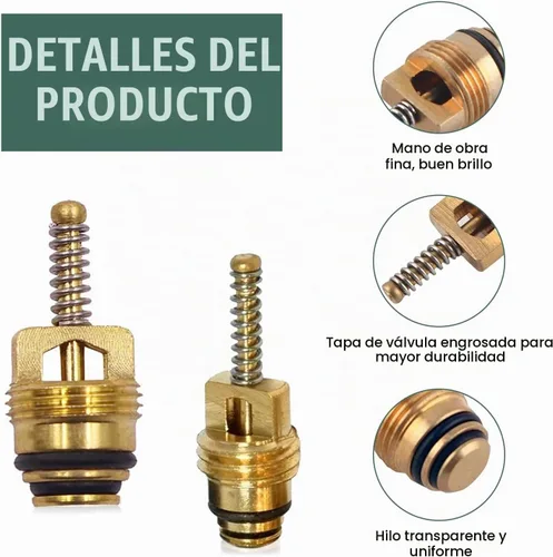 Vista 4 de Kit de 7 unidades de núcleo de válvula de aire acondicionado para automóvil, núcleos de vástago de válvula de refrigeración de A/C, tapas de puerto