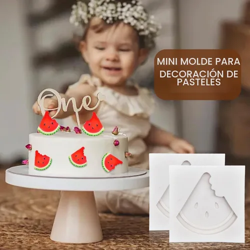 Vista 6 de Moldes de silicona para frutas, molde de chocolate para fondant, 2 piezas, molde de sandía, lindo molde de decoración de tartas, molde de silicona