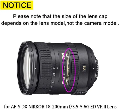 Vista 2 de ULBTER Tapa de lente de 2.835 in + Keeper para cámara Canon Nikon Sony Fujifilm [Paquete de 2] Cubierta de lente frontal para lente Nikon AF-S