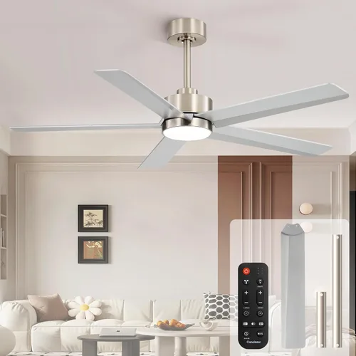 Vista 19 de Conciseer - Ventiladores de techo de 52 pulgadas con luces y control remoto para dormitorio, sala de estar, cocina, oficina, uso interior/exterior