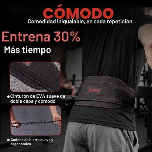 Vista 3 de Cinturón de inmersión para levantamiento de pesas con cadena, resistente capacidad de 550 a 650 libras, para inmersiones y dominadas