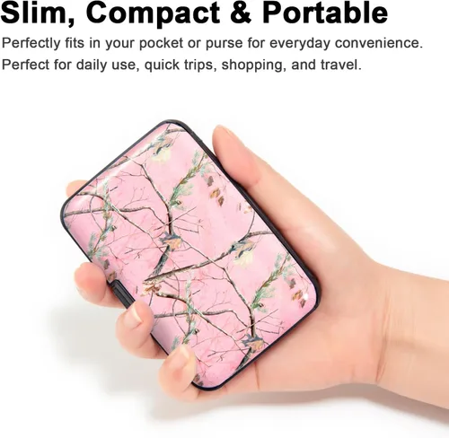 Vista 2 de Soporte para tarjetas de crédito, cartera de metal con bloqueo RFID para mujeres y hombres, delgada para tarjetas de identificación, protector