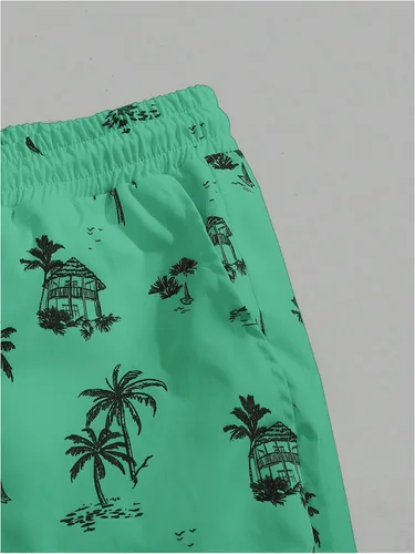 Vista 54 de GORGLITTER Conjunto de 2 piezas de camiseta gráfica de manga corta para hombre, estampado hawaiano con cordón y pantalones cortos