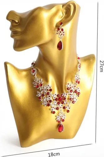 Vista 2 de Jewelry Display Stand Resin Necklace Pendant Chain Earring Jewelry Jewellry Bust Mannequin Organizer Holder Stand Photograph Prop for Necklace, Gold