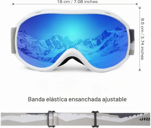 Vista 5 de Supertrip Ski Goggles Men Women Anti-Fog Snow Goggles Blanco