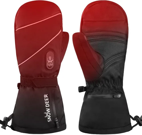 Vista 9 de SNOW DEER Guantes térmicos para hombres y mujeres, 7.4 V 2200 mAh, batería eléctrica recargable, esquí, esquí, patinaje, nieve, camping, senderismo